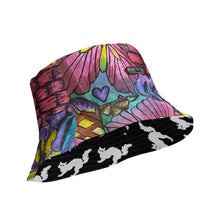 Load image into Gallery viewer, BLACK KAT Reversible bucket hat
