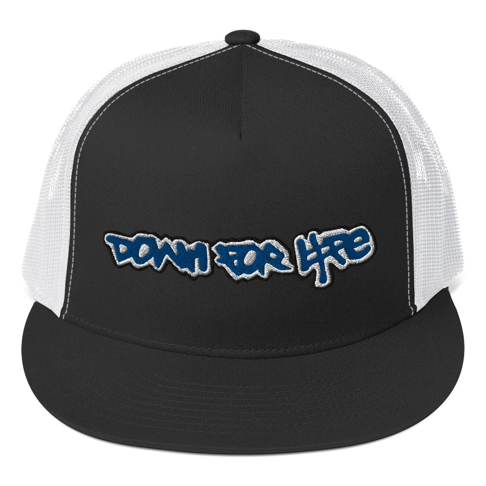 Down For Life-Trucker Cap (Royalty blue)